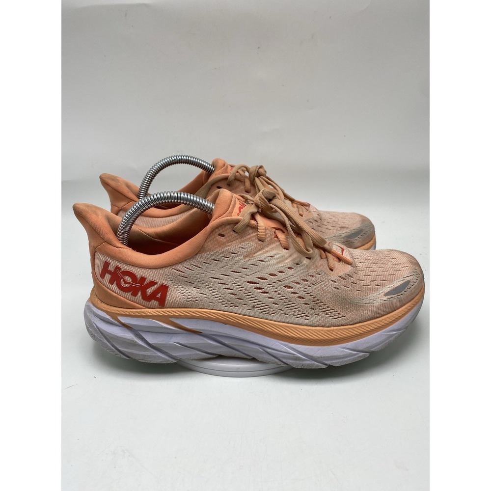Hoka One One Shoes Women Size 9 Clifton 8 Orange Athletic Road Running 4156